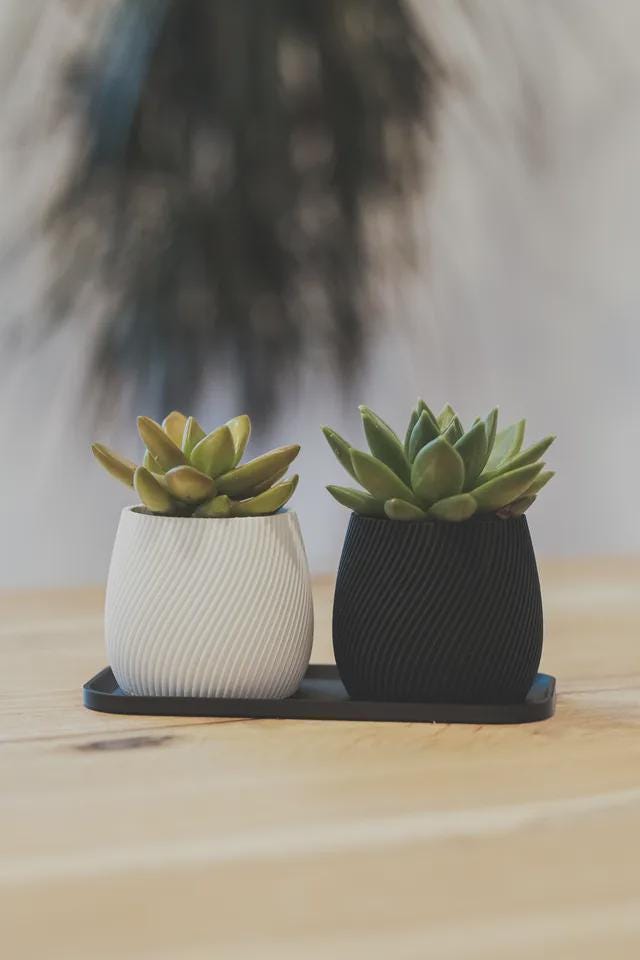 Modern Spiral Planter | 3D Printed Contemporary Plant Pot | Unique Geometric Design